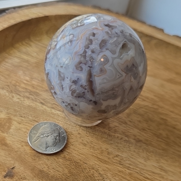 Agate Geode Sphere - Picture 2 of 10